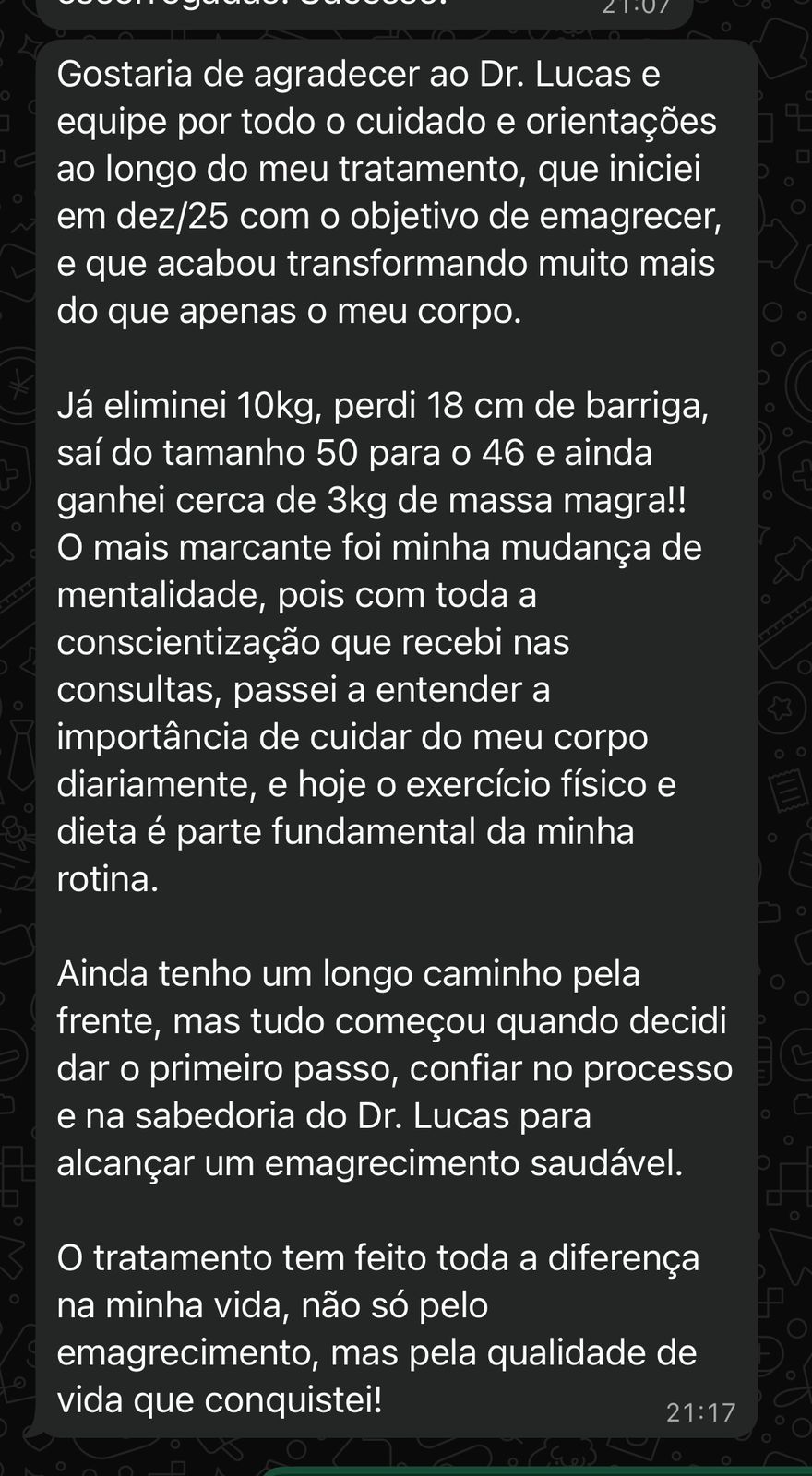 Depoimento paciente