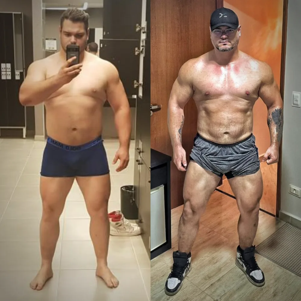 Antes e depois - transformação real de paciente do nutricionista Lucas Peralles em Tatuapé